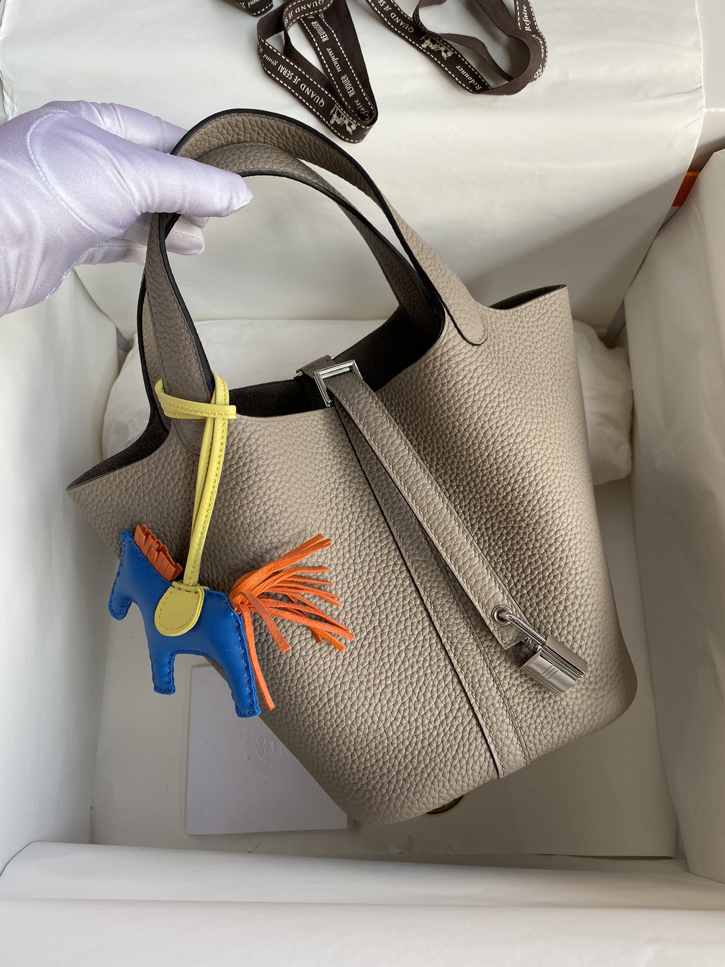 Hermes Picotin Lock 18 Bag In Gris Asphalte Clemence Leather